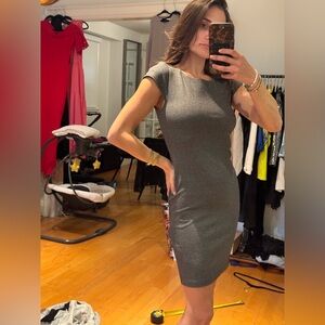 Alice and Olivia “employed” cap sleeve mini dress